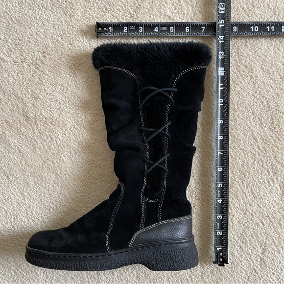 Naturalizer Suede Leather Winter Boot Faux Fur Lined Full Zipper Size 6.5 Black - Picture 8 of 9